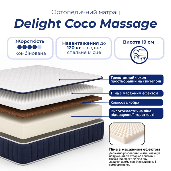 Ортопедичний матрац Delight Coco Massage 80х190 coco-massage_80х190 фото