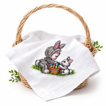Тефлонова серветка з вишивкою Delight Bunny 30х40 см teflonova-servetka-z-vyshyvkoiu-delight-bunny-30kh40-sm фото