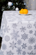 Новорічна скатертина тефлонова Delight Біла з сірими сніжинками White_grey_snow фото 1