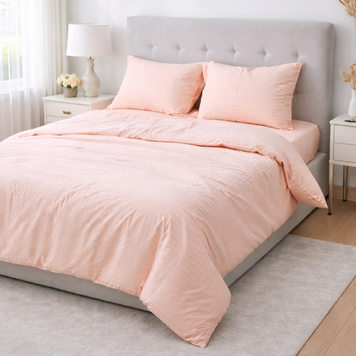 Комплект постільної білизни Delight Двоспальний 175х210 см Luxury Lotus Страйп-сатин Stripe_satin_Lotus фото