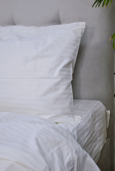 Комплект постільної білизни Delight Luxury White Страйп-сатин Stripe_satin_White_2 фото