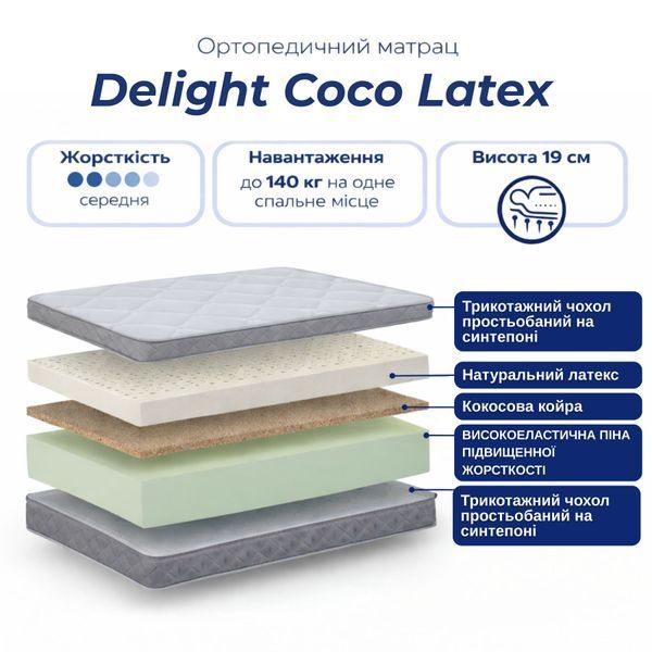 Ортопедичний матрац Delight Coco Latex matrats-delight-coco-latex/80x190 фото
